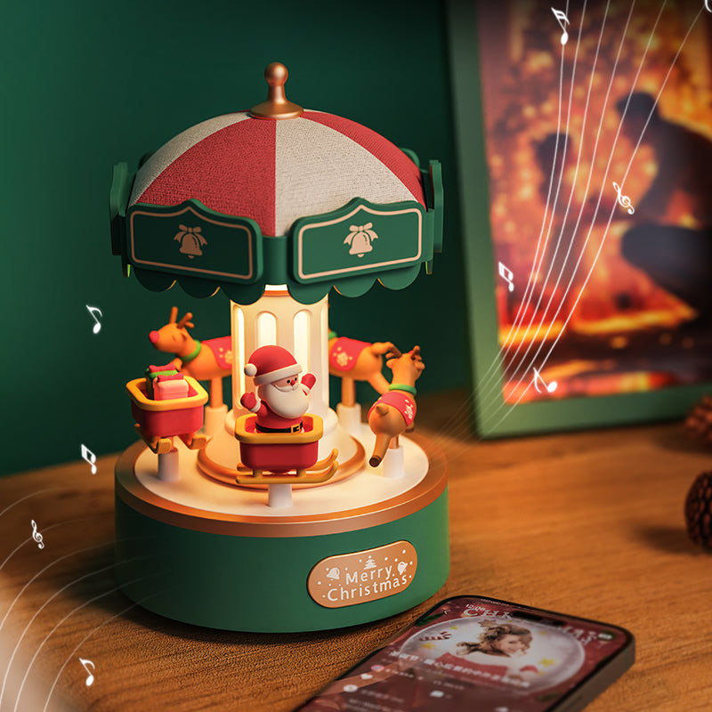 Personalized Light-Up Christmas Carousel Music Box