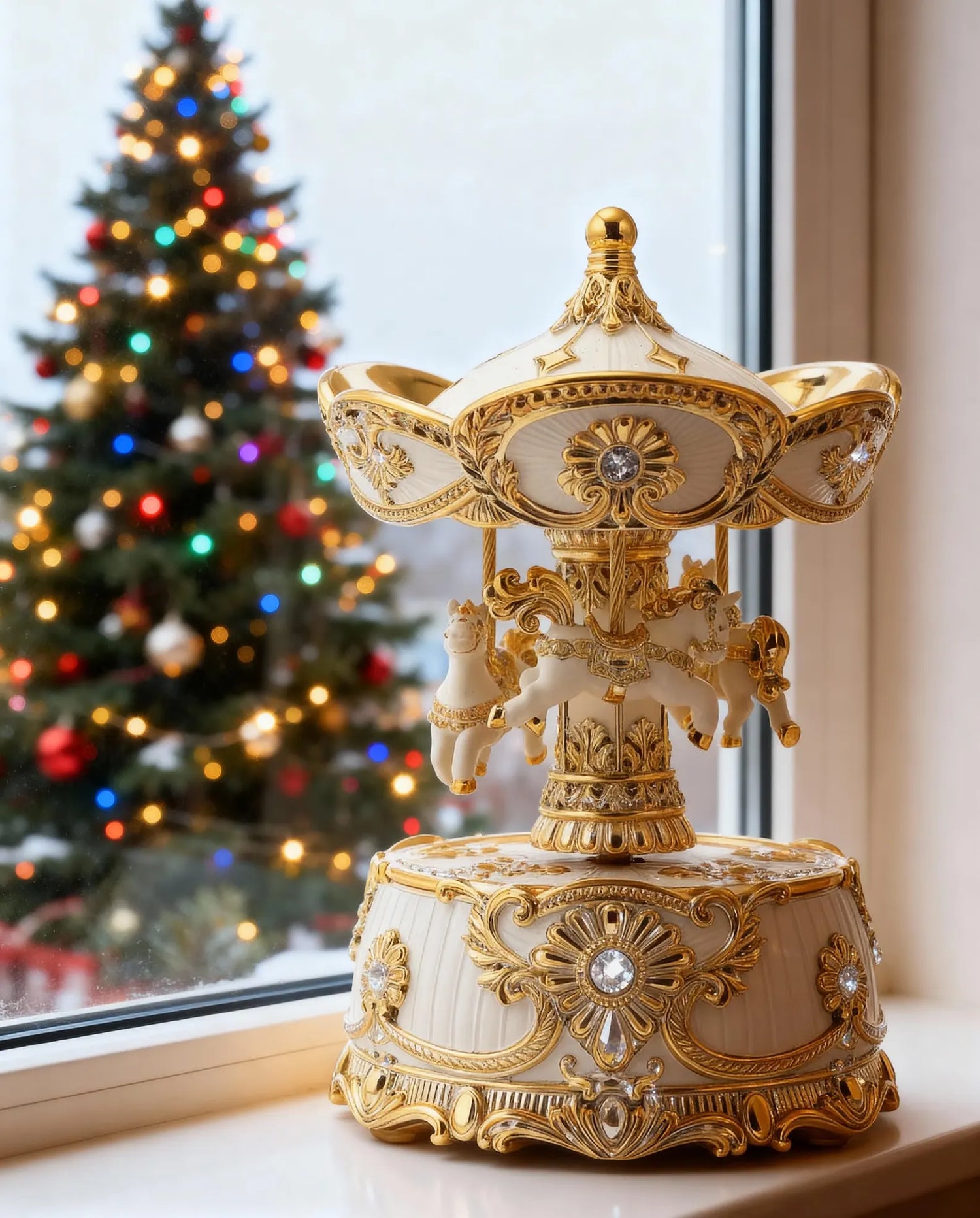Romantic Luxury Carousel Music Box