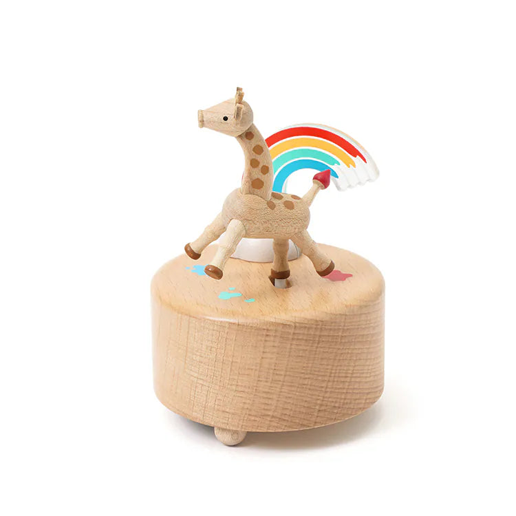 Rainbow Giraffe Rocking light Music Box
