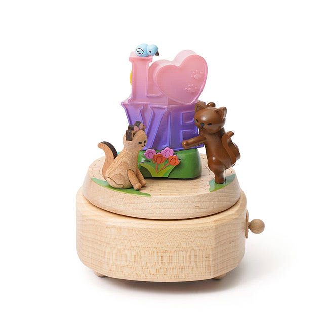 Romantic Love Cat Couple Music Box