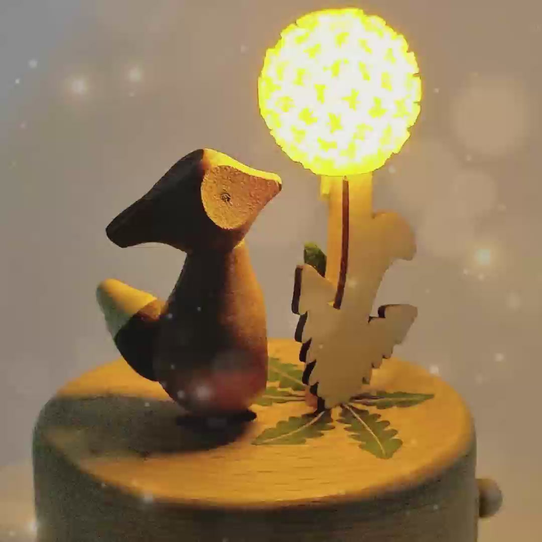 Fox Dandelion Prayer light Music Box